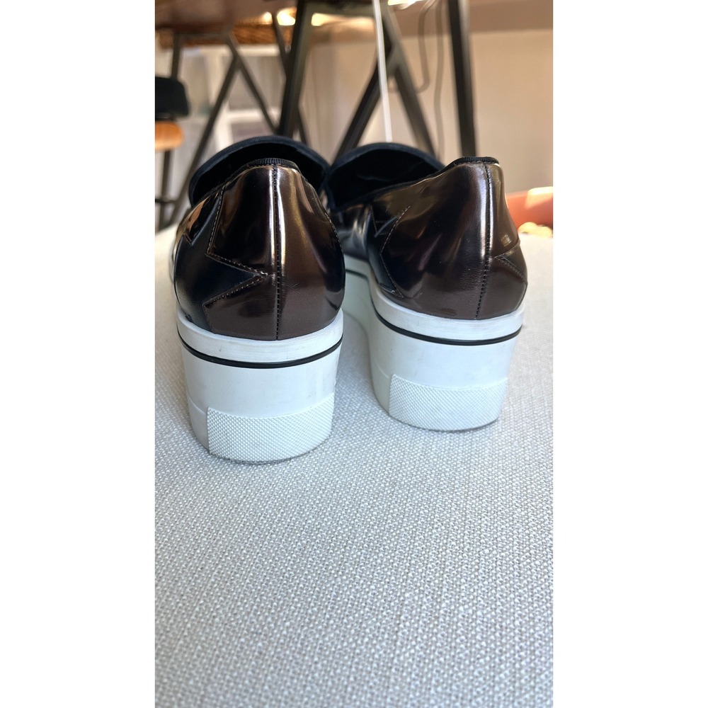 Stella McCartney Binx Metallic Star Platform Slip On Sneakers Bronze Black 37 - Picture 4 of 9
